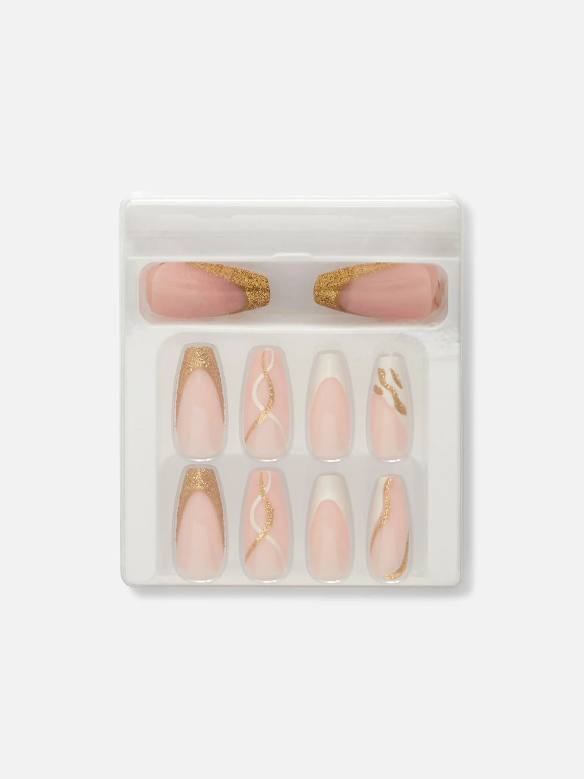 Uñas Postizas Puntiagudas Con Remolinos Brillantes De PS...