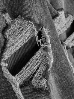 Vaqueros Rasgados De Talle Alto