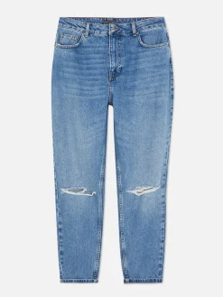 Vaqueros Rasgados De Talle Alto