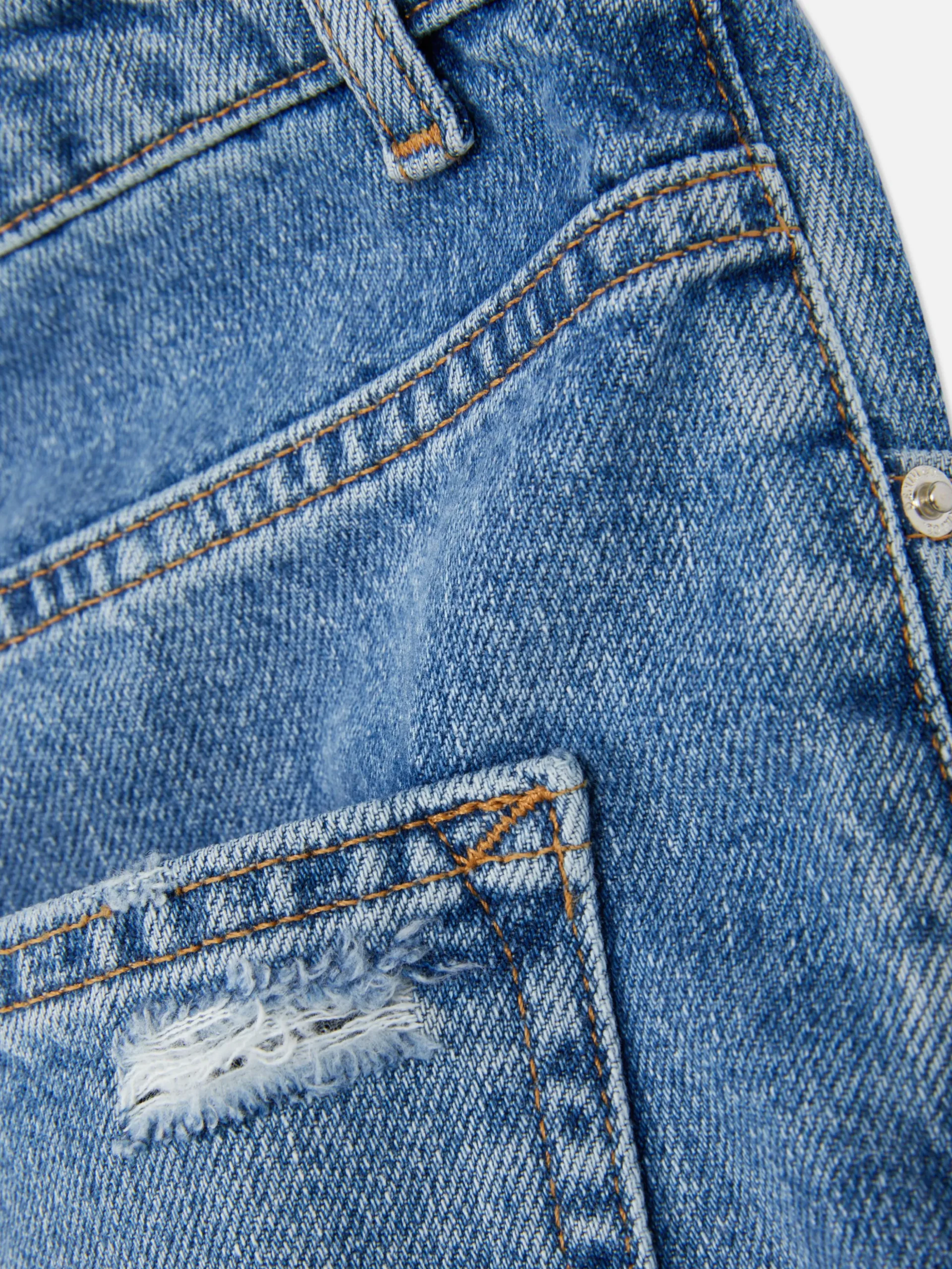 Vaqueros Rasgados De Talle Alto