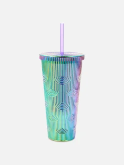 Vaso Multicolor Con Tapa Y Pajita Del Orgullo