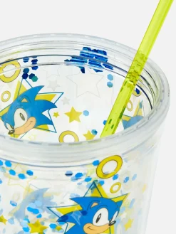 Vaso Portátil Con Purpurina De Sonic, El Erizo