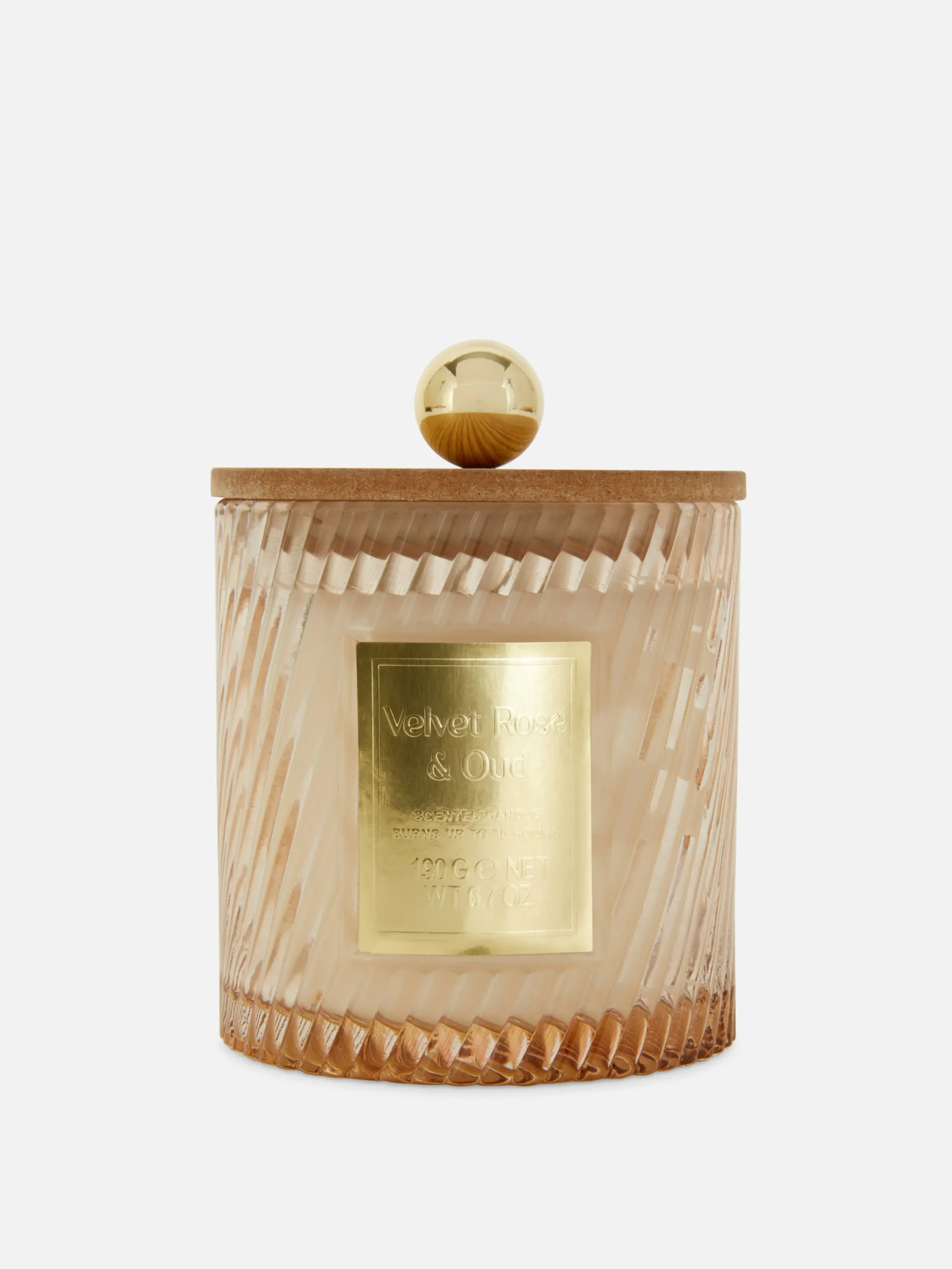 Vela Aromática En Frasco De Vidrio Estriado