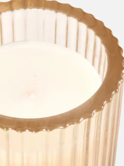 Vela En Vaso De Vidrio Estriado