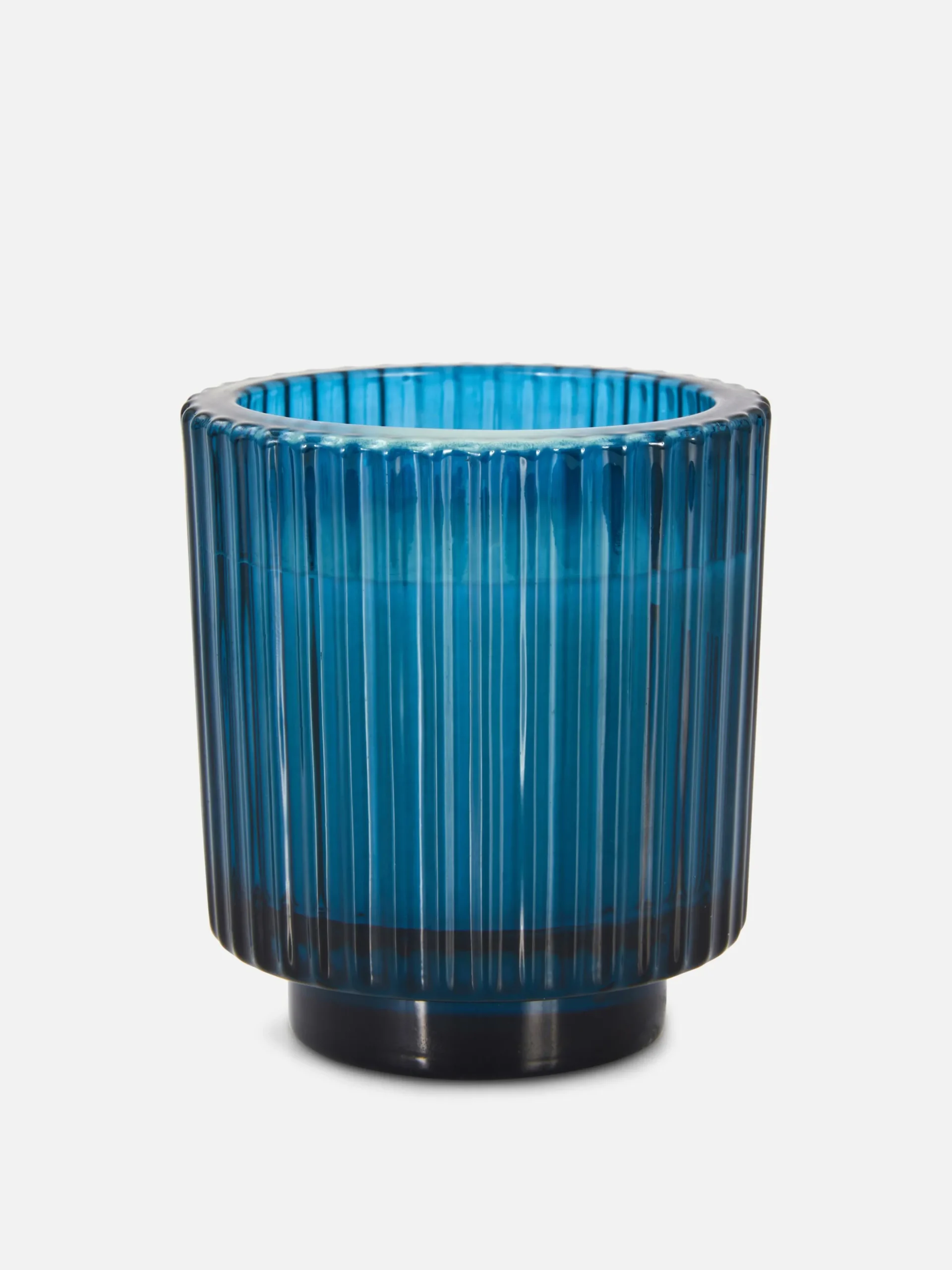 Vela En Vaso De Vidrio Estriado