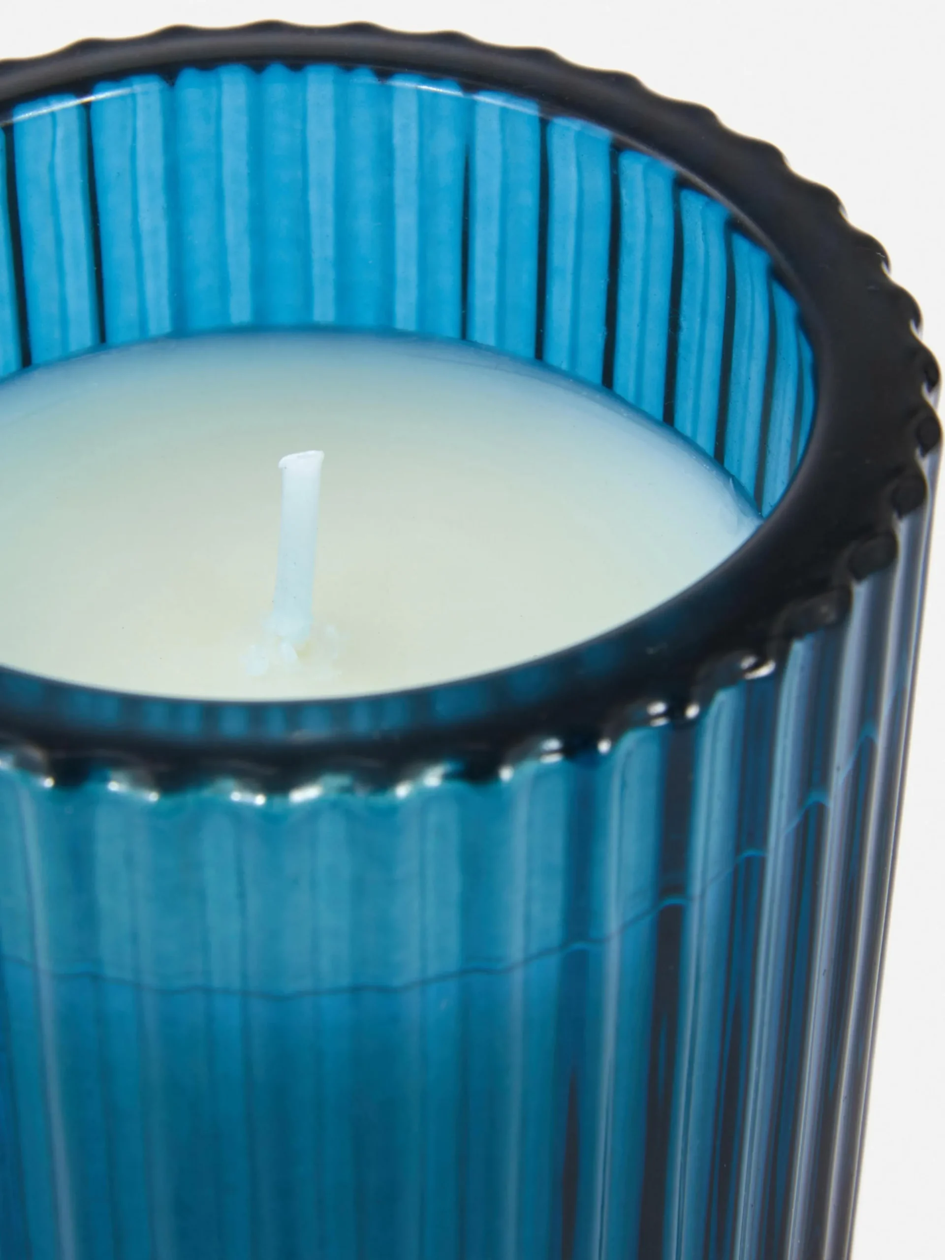 Vela En Vaso De Vidrio Estriado