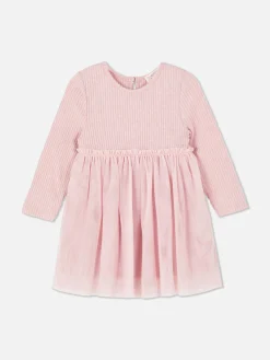 Vestido Acanalado Con Tutú