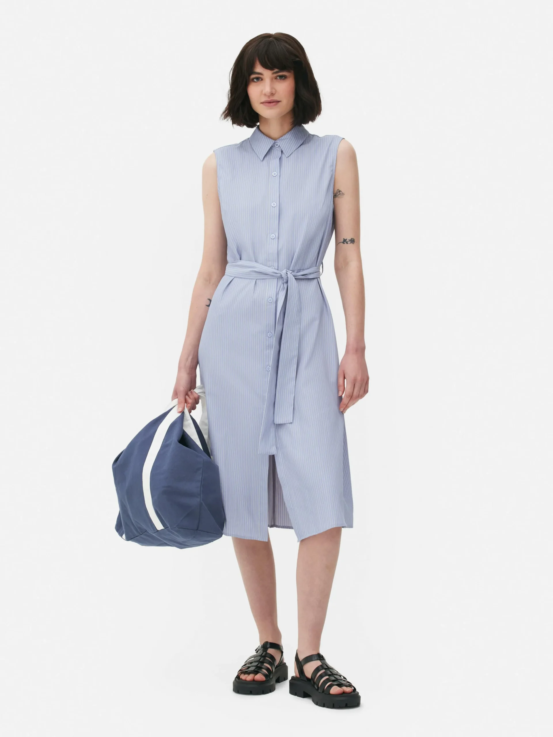 Vestido Camisero Midi Sin Mangas