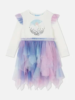 Vestido Con Falda De Tul De Frozen De Disney