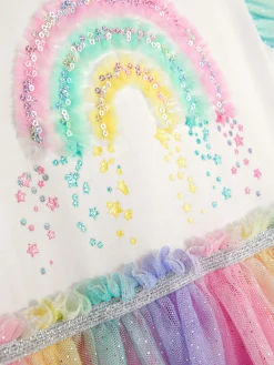 Vestido Con Tutú Y Lentejuelas Arcoíris