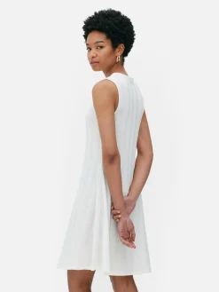 Vestido Corto Acanalado Sin Mangas