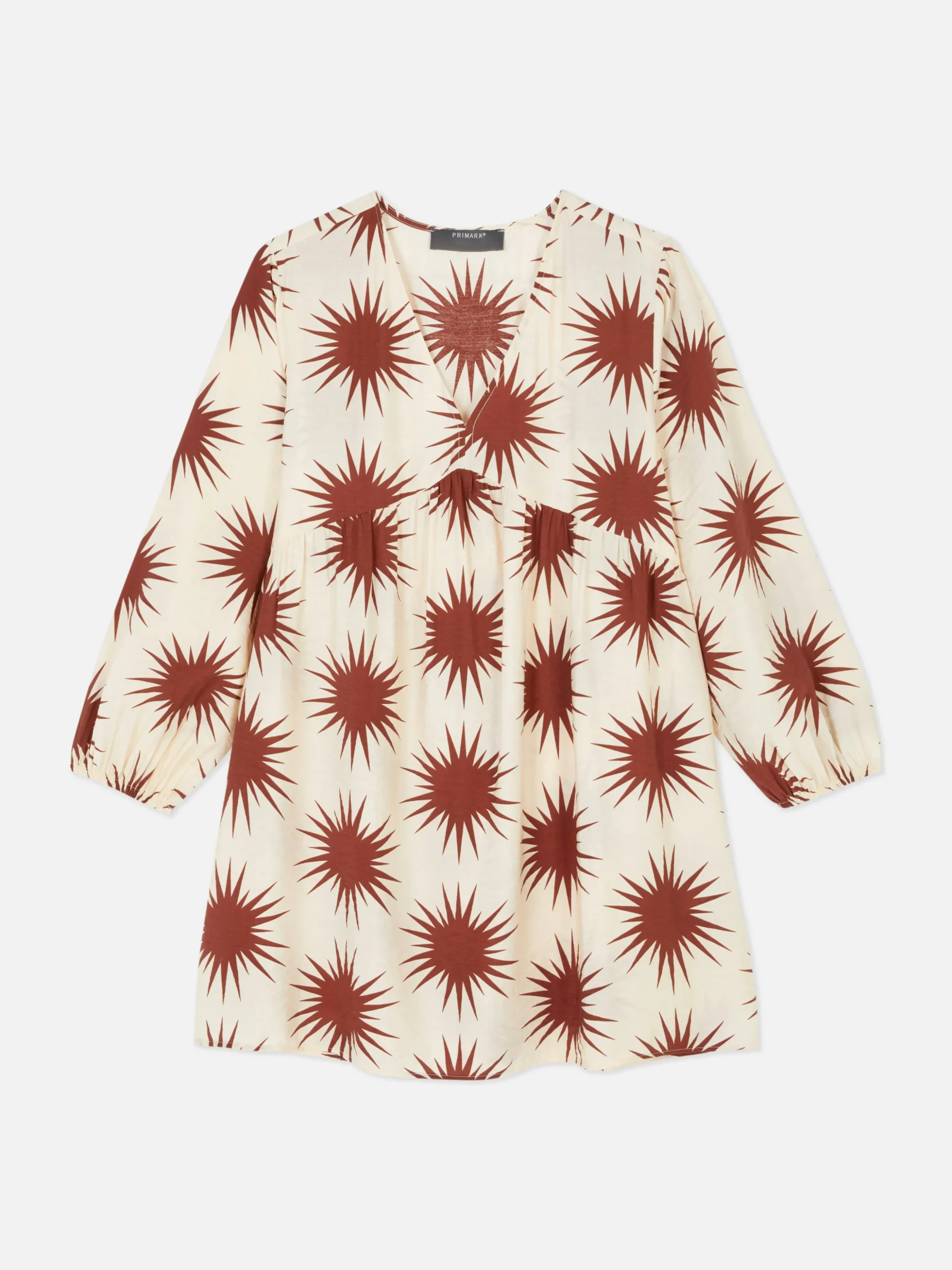 Vestido Corto De Cuello De Pico Y Con Vuelo