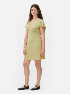 Vestido Corto De Manga Corta