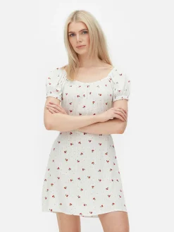 Vestido Corto De Manga Corta