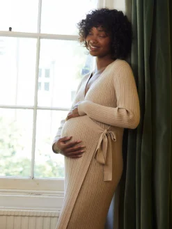 Vestido Cruzado De Premamá De Largo Midi