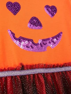 Vestido De Halloween Con Calabaza De Lentejuelas