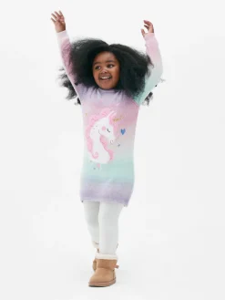 Vestido De Punto Con Unicornio Y Pantis A Juego