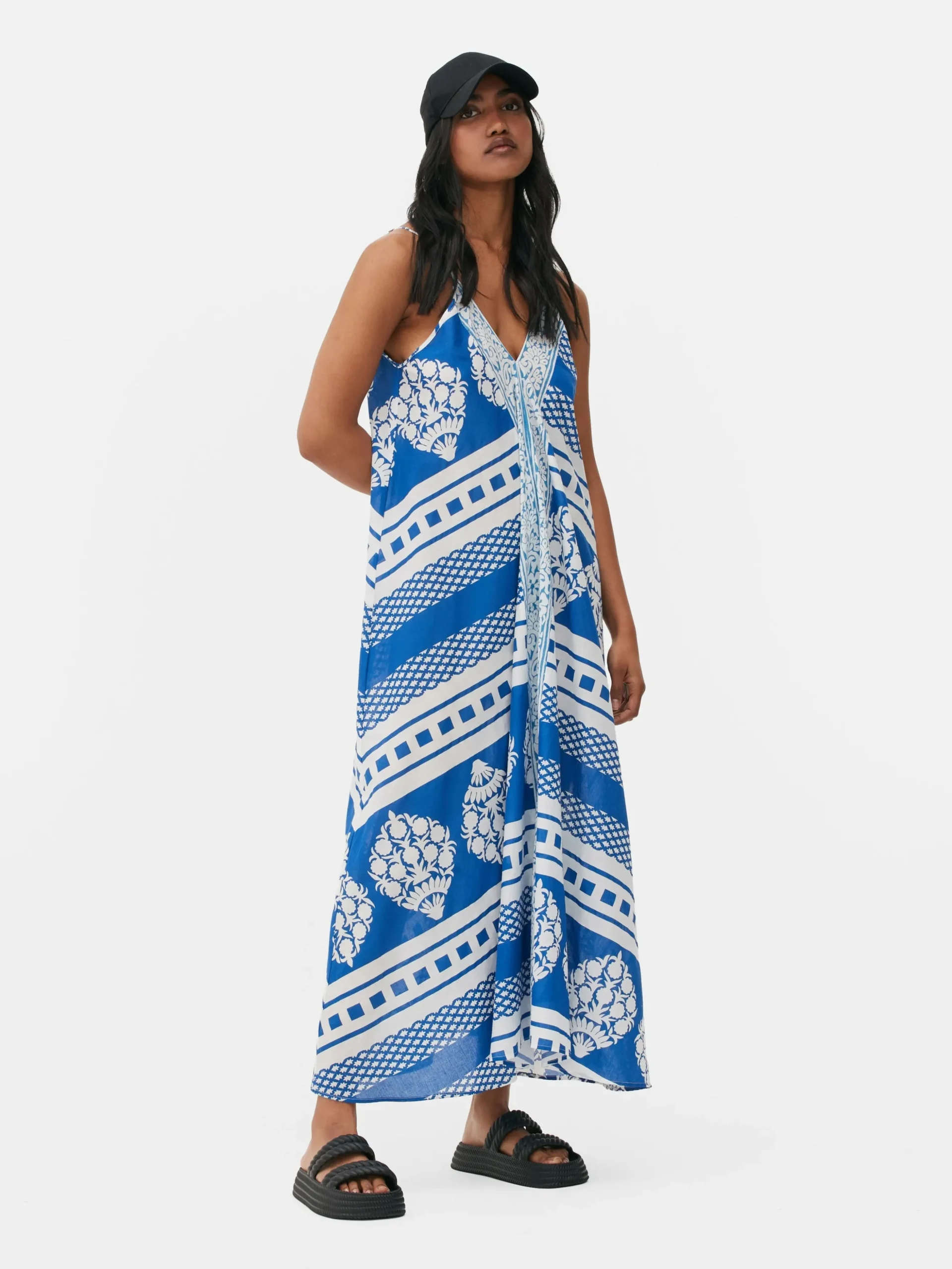 Vestido Largo Con Diseño Tipo Azulejo