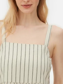 Vestido Largo De Rayas A Capas