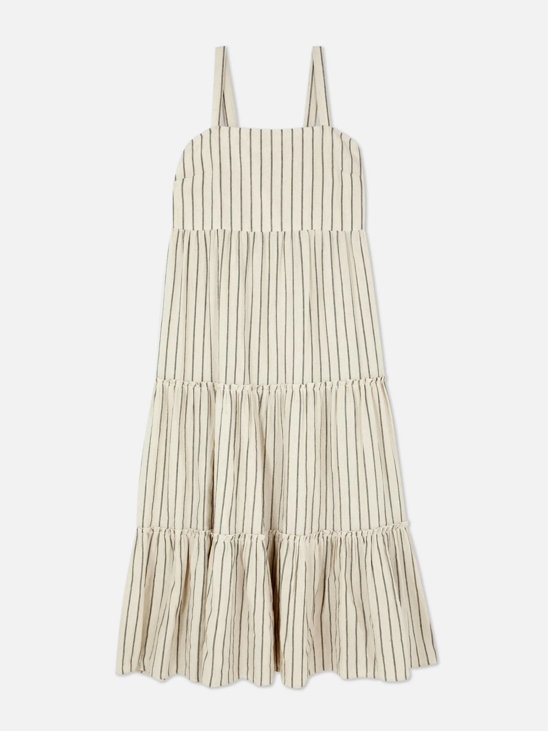 Vestido Largo De Rayas A Capas