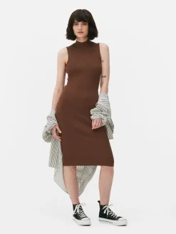 Vestido Midi De Punto Sin Mangas