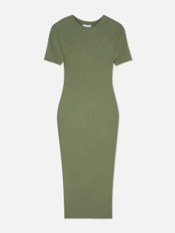 Vestido Midi De Tipo Jersey Y Manga Corta