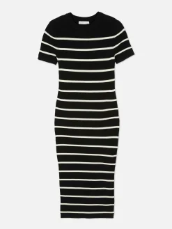 Vestido Midi De Tipo Jersey Y Manga Corta