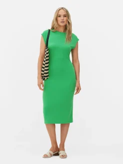 Vestido Midi Fruncido Sin Mangas