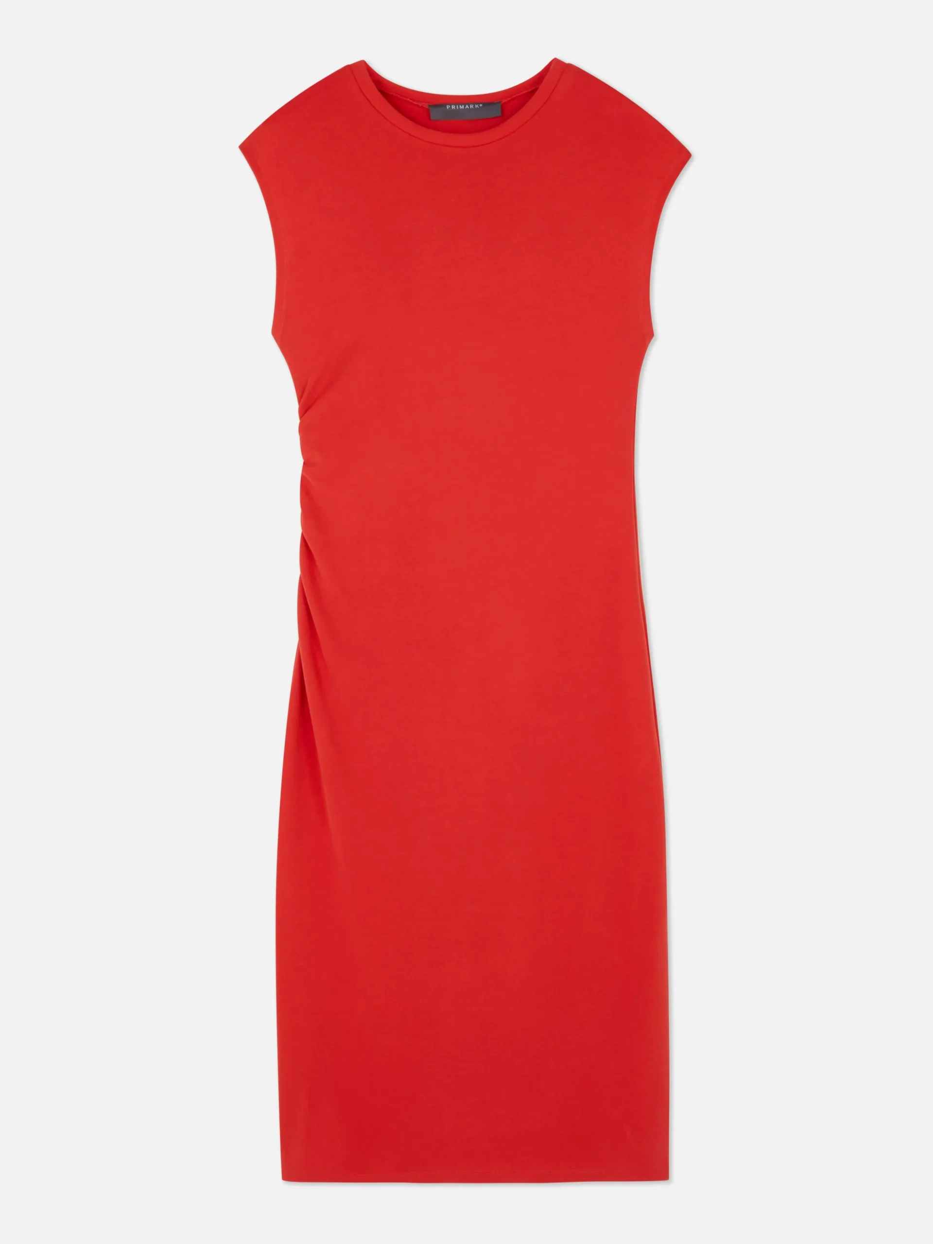 Vestido Midi Fruncido Sin Mangas