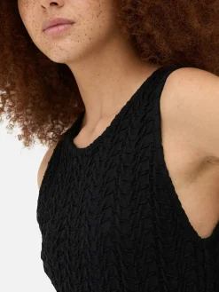 Vestido Midi Texturizado Con Espalda Nadadora