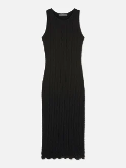 Vestido Midi Texturizado Con Espalda Nadadora