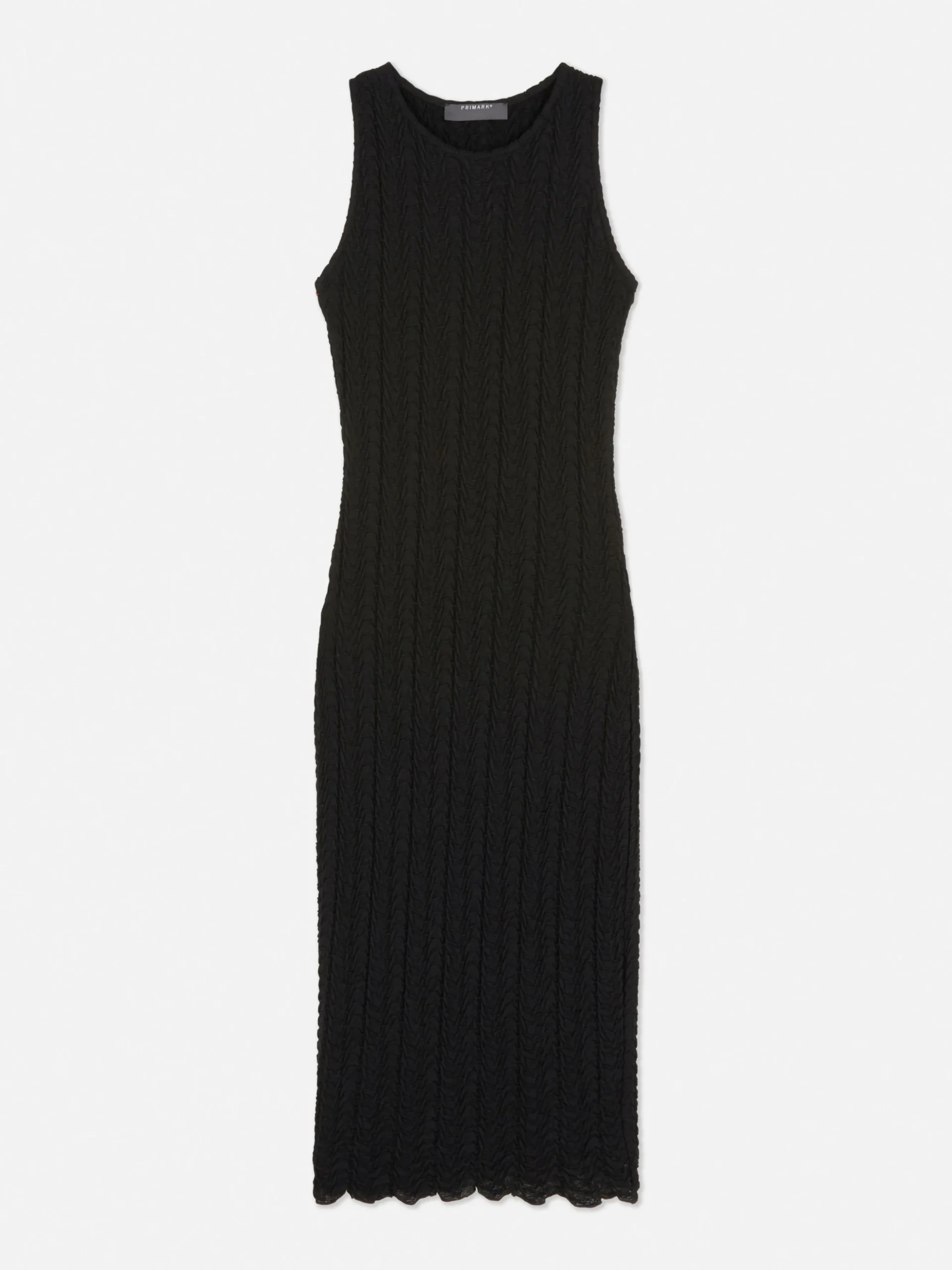 Vestido Midi Texturizado Con Espalda Nadadora