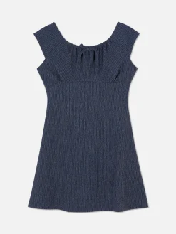 Vestido Texturizado Con Lazo