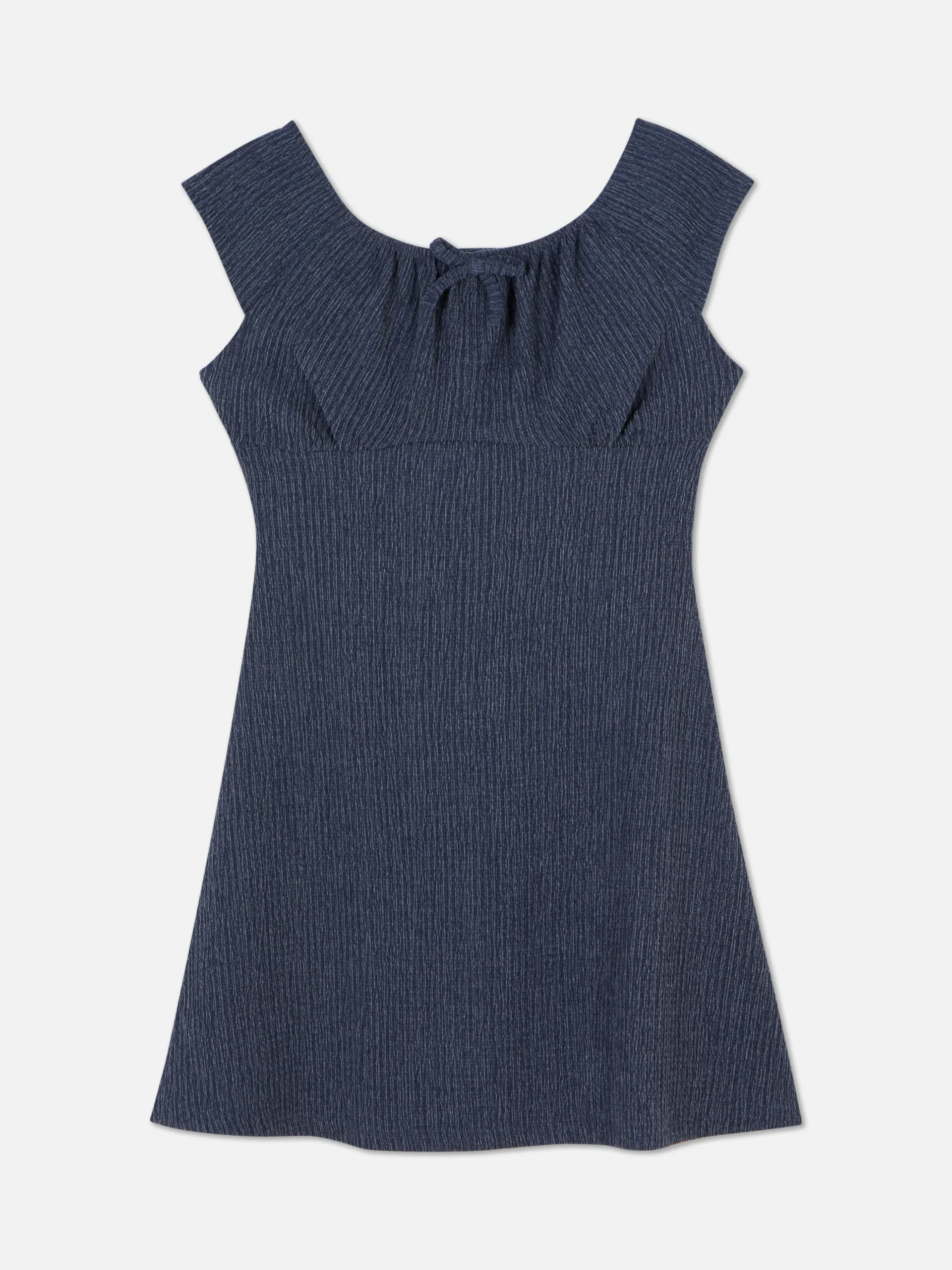 Vestido Texturizado Con Lazo