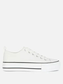 Zapatillas Bajas De Plataforma En Piel Sintética