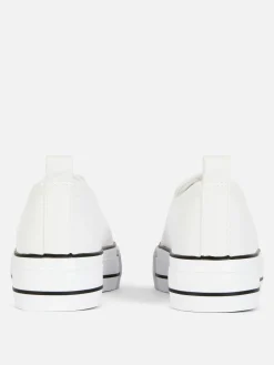 Zapatillas Bajas De Plataforma En Piel Sintética