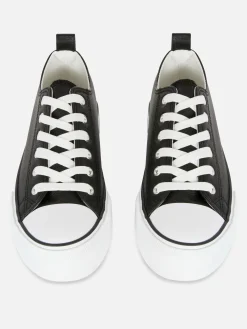 Zapatillas Bajas De Plataforma En Piel Sintética