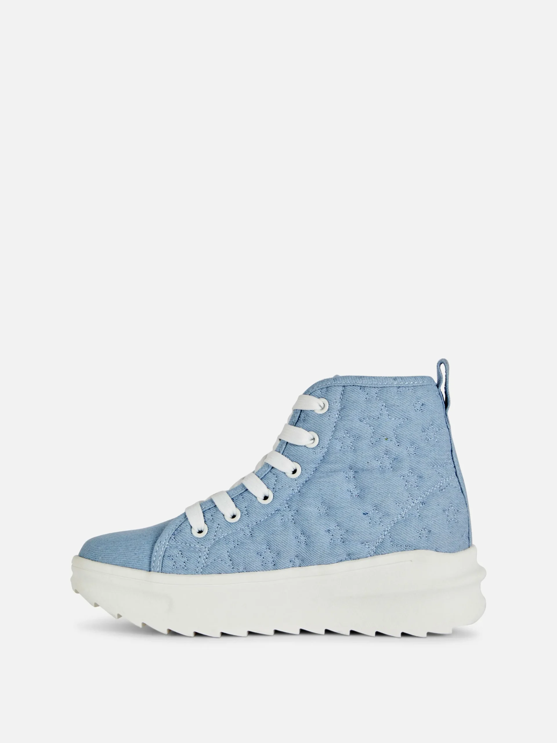 Zapatillas De Caña Alta Con Suela Gruesa Y Estrellas