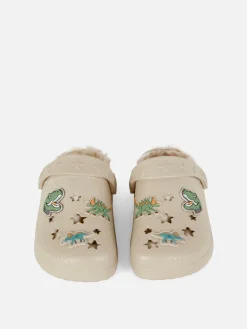 Zuecos De Dinosaurio Con Forro De Pelo Sintético